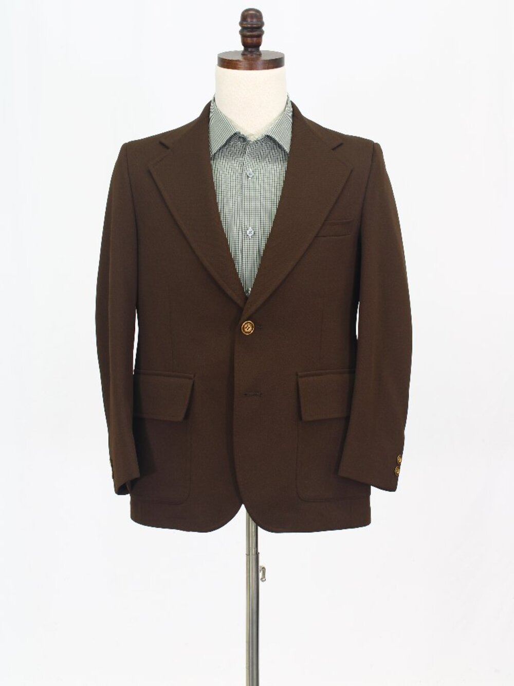 Vintage 1970s 39S Brown Blazer Sport Coat Jacket 2-Button Solid W618